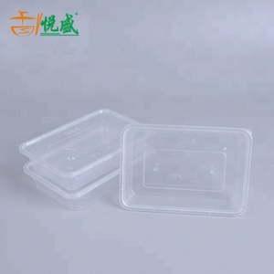 Haute clarté rectangle en plastique boîte à lunch jetable <span class=keywords><strong>micro</strong></span>-<span class=keywords><strong>ondable</strong></span> biodégradable à emporter récipient de nourriture - Product Image 1