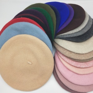 Design de mode LOGO personnalisé couleur unie Japon <span class=keywords><strong>France</strong></span> femmes hommes chapeaux béret de <span class=keywords><strong>laine</strong></span> - Product Image 2