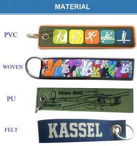 Embroidery Customized Double Sided Fabric Flight Key Chains Key Ring Key Tag For Pilot