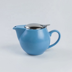 Estilo Oriental exquisita moderna diseño redondo negro <span class=keywords><strong>mate</strong></span> de porcelana té <span class=keywords><strong>con</strong></span> colador de té - Product Image 5