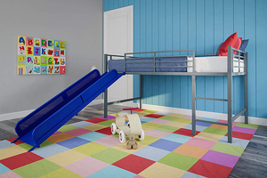 Campione gratuito Doppia Loft Sopra Regina <span class=keywords><strong>Singolo</strong></span> <span class=keywords><strong>Letto</strong></span> <span class=keywords><strong>A</strong></span> Castello Con Scivolo - Product Image 2
