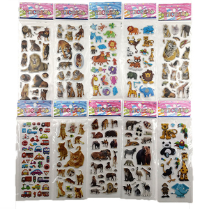 Venta al por mayor de dibujos animados lindo 3D animal letras en inglés de burbuja etiqueta engomada hinchada para los niños del bebé - Product Image 3