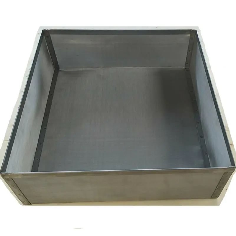 customized 40 micron stainless steel square fine mesh filter basket for oil filter
