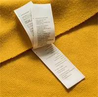 Ropa personalizada ropa de corte recto desplegable etiquetas camisa etiquetas tejido bucle doble etiqueta