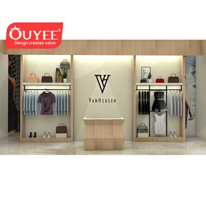 Di Fascia alta In Legno Panno di Tabella Contatore <span class=keywords><strong>Uomo</strong></span> Abbigliamento Negozio di Interior Design Per La Vendita Al Dettaglio Negozio di Abbigliamento Decorazione - Product Image 3