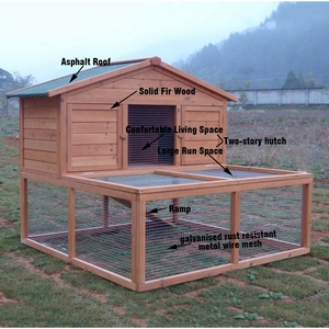 SDR006 ahşap <span class=keywords><strong>Pet</strong></span> House ucuz <span class=keywords><strong>Hutch</strong></span> tasarımları ahşap tavşan kafesleri - Product Image 4
