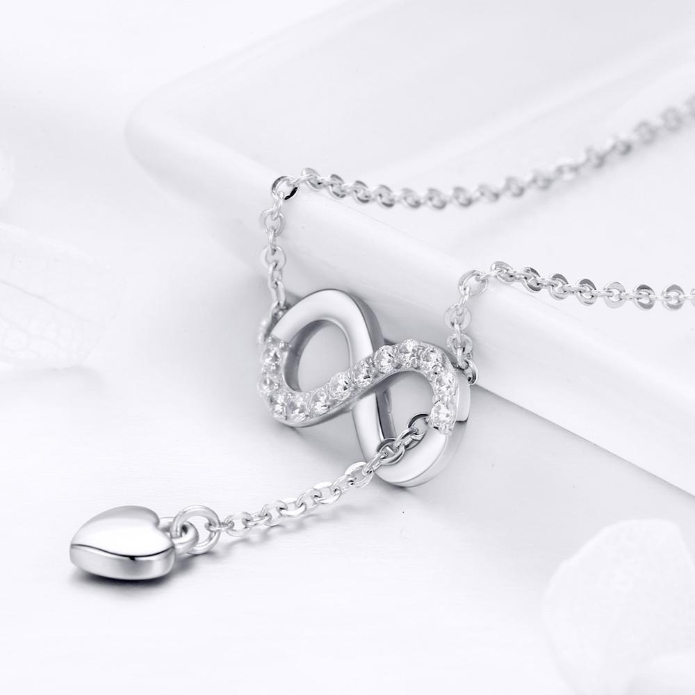 Collana Donna Argento 925 Con Ciondolo Infinito Fiore E Zirconi Colori, Catena Regolabile, Gioiello Fine Per Lei
