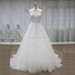 Tule de isca de cetim com fecho para trás zhonghu vestido de casamento