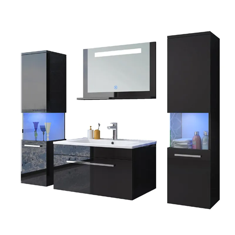 Dubbele Wastafel Badkamer Ijdelheid Hot Sale Nieuwe Luxe Toilet Badkamer Ijdelheden Combo Modern Pvc Kartonnen Hotel Dtc Cad Multiplex 10 Sets