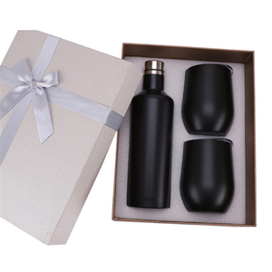Negro 9 Oz Acero inoxidable copa <span class=keywords><strong>de</strong></span> <span class=keywords><strong>vino</strong></span> aislado al vacío <span class=keywords><strong>vino</strong></span> vaso <span class=keywords><strong>con</strong></span> 1 <span class=keywords><strong>botella</strong></span> <span class=keywords><strong>de</strong></span> <span class=keywords><strong>dos</strong></span> taza - Product Image 2
