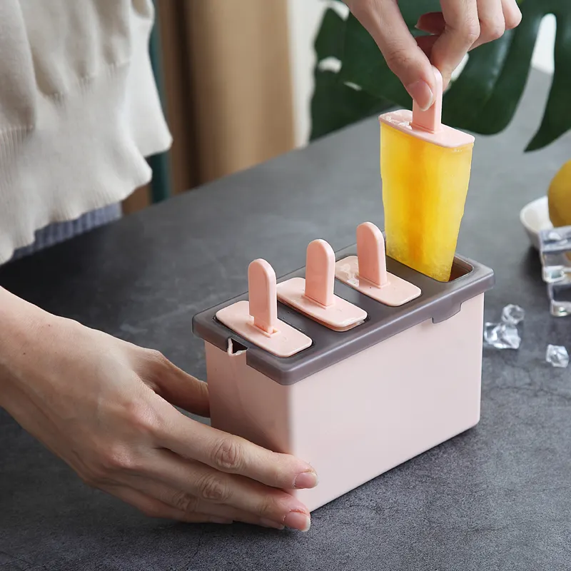 Bpa Gratis Ronde Driehoek Rechthoek Diy Ijs Maker Handgemaakte Ice Lolly Ijspegel Mould Kids Plastic Popsicle Mold Met Stokken