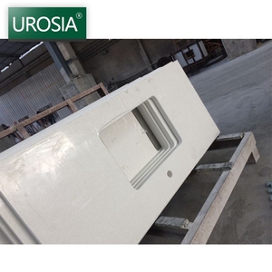 Prefab tuyết màu trắng đá cẩm thạch thạch anh bàn trắng ánh sáng sao hóa thạch thạch anh đá bàn - Product Image 5