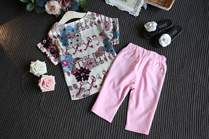 Vêtements pour tout-petits en gros : Ensemble décontracté avec chemisier à manches courtes et pantalon court - Product Image 4