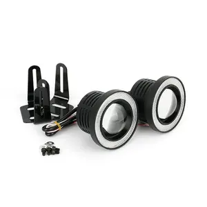 Feu antibrouillard pour voiture, LED COB, 10 w, 9 à 16V, phares d'ange avec Halo, yeux d'ange, jour, course