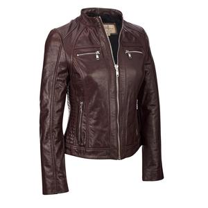 Chaqueta de cuero de oveja de otoño e invierno para mujer, ropa de abrigo de fábrica personalizada, abrigo de moda de poliéster 100 por ciento - Product Image 1