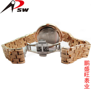 Relojes de lujo de oro de <span class=keywords><strong>22k</strong></span> con diamantes para mujer, reloj de pulsera de Material de aleación para mujer - Product Image 4
