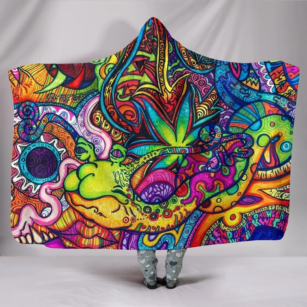 2020 Hidden Meaning Hand Drawn Graffiti Premium Hooded Blanket 3D Colorful Patterns Wearable Geometry Abstract Sweatshirts