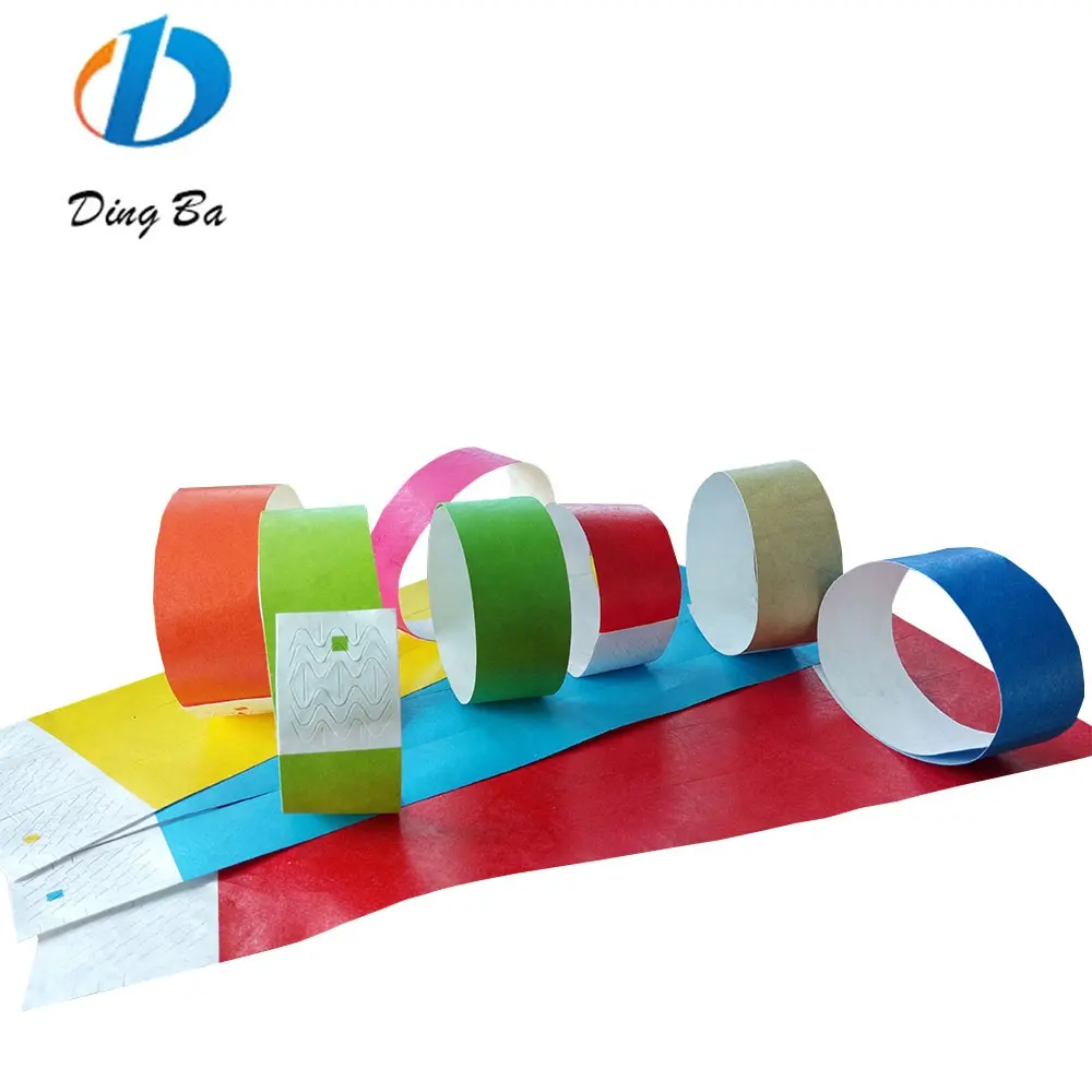 DingBa Factory Direct sell Cheap Events Party Wristband Tyvek Printing Solid Color Bracelet For Baby Park