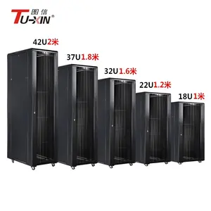 Tempered glass door network cabinet used in data center 42u server cabinet