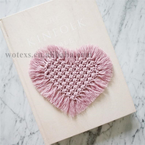 HC018 Macrame corazón té posavasos Set de 2 o 4 Macrame moderno mantel <span class=keywords><strong>Boho</strong></span> Casa Decor regalos del Día de San Valentín