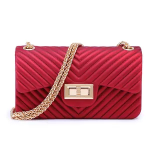 Lingyue NB2031, gran oferta, hebilla de bloqueo, Color caramelo, silicona, gelatina, diamante, enrejado, bolsa