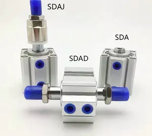 Factory price SDA/SDAD max stroke 130mm double shaft double action inner/outer thread impact harga pneumatic Cylinder