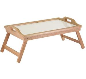 접이식 다리 단단한 나무 침대와 소파 암 커피 트레이 테이블 - Product Image 1