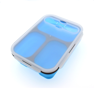 Pliable <span class=keywords><strong>3</strong></span> compartiment En Silicone Pliable Boîte à <span class=keywords><strong>Bento</strong></span> pour enfants - Product Image 2