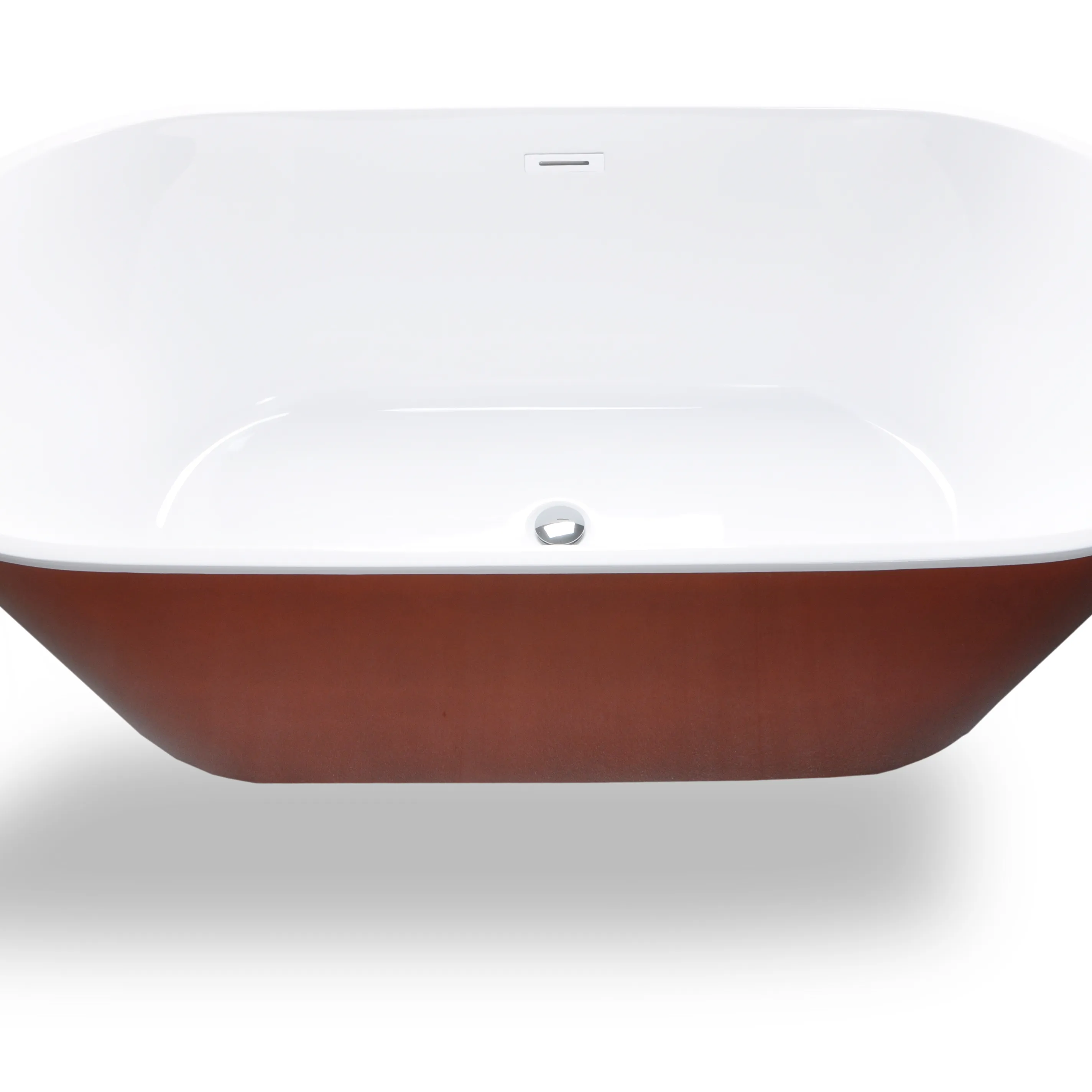 Overflow bath room tubs Copper surface freestanding acrylic bathtub