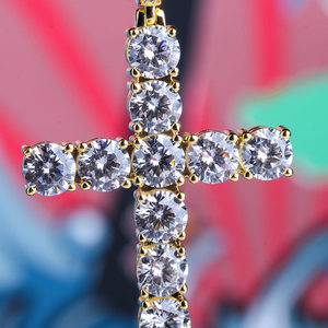 KRKC & CO 14 K Oro Ghiacciato Fuori Croce Pendente Dei Monili di Hip Hop per Gli Uomini per Agente di Commercio All'ingrosso in Magazzino iced out croce - Product Image 4