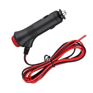 MX 3.3FT fundido moto cigarrillo encendedor del coche de energía del adaptador de Cable de enchufe con rojo interruptor de botón