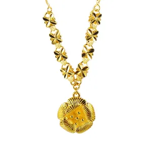 Bisuteria AN7102305 Xuping Flower 24k Gold Color Pendant Necklace Women Al Por Mayor China Joyeria Bisuteria