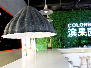 Creative OEM Manufacturer's Custom Yellow Polyester Fiber Umbrella Covering Contemporary Fabric Lamp <strong>Shade</strong> Hanging Movable - Product Image 3