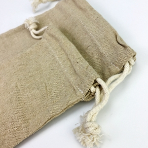 Sac à cordon de serrage en coton et lin, vente en gros - Product Image 5