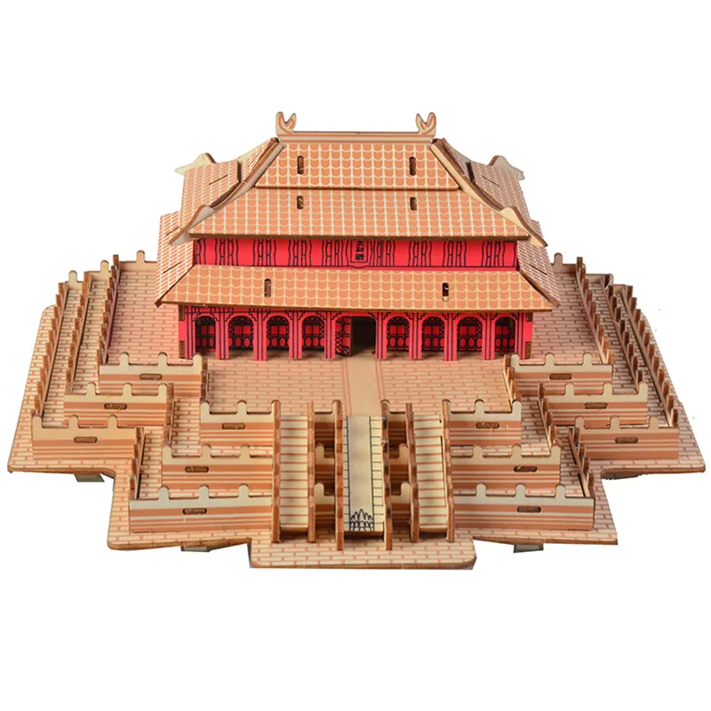 3D Wooden Puzzle The Hall of Harmony Wood Model Building Kits Popular Educational Toys Hobbies Gifts for Children