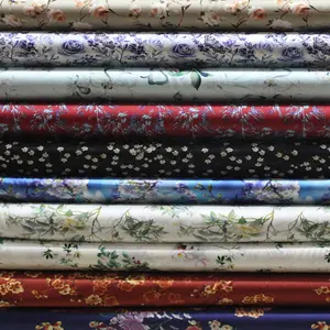 Custom Wholesale for Garment Home Textile printed Plain design Digital 100% satin silk fabric