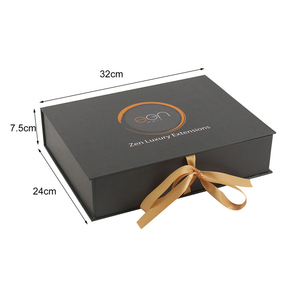 Cajas de Peluca de embalaje negro de lujo logotipo personalizado - Product Image 3