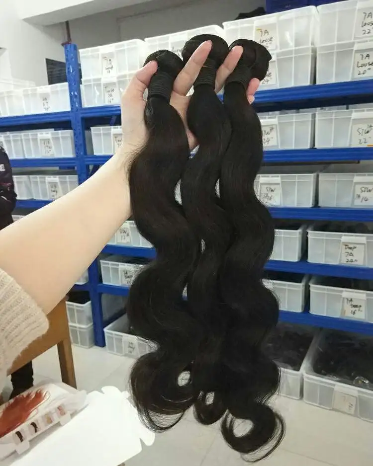 Venda quente da virgem de cabelo 9a, venda grande pacote de cabelo brasileiro de boa qualidade qualidade do cabelo 9a de onda do corpo humano