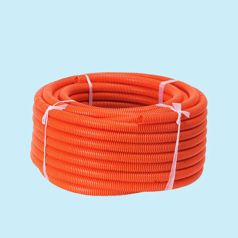 25Mm Pvc Corrugated Conduit, Oranje Plastic Pijp Elektrische Buis Flexibele