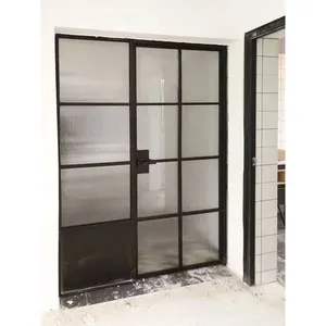 Moderne franse openslaande exterieur patio vouwen sliding glass tru staal entry metal exit cuirass deur