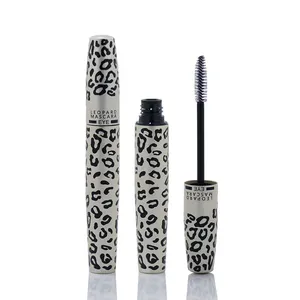 Custom Private Label Leopard print Texture Aluminum Packaging Empty Mascara Tube With Nylon Brush