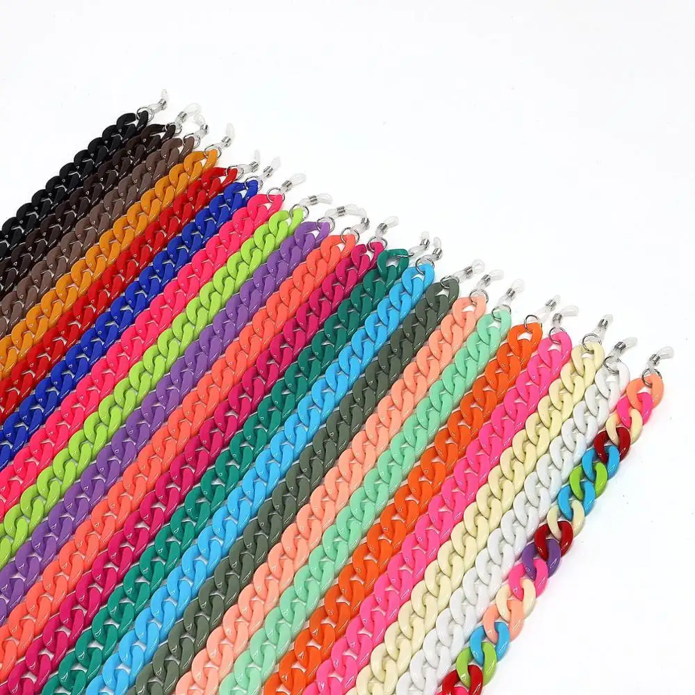 Hot colorful acrylic glasses rope trend candy color plastic snake chain eyeglasses chain fashion sunglasses chain strap
