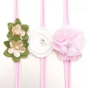 Nylon Stretch Satin Chiffon Flower <strong>Headband</strong> for <strong>Kids</strong> and Babies - Product Image 3