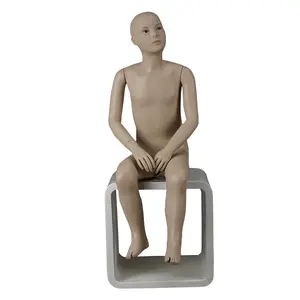 Vida tamaño de cuerpo completo hecho poco de juventud maniquí realista niño sentado maniquí para la venta