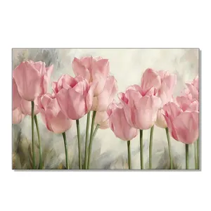 Nice modern model pop art handmade tulip flower oil painting on canvas