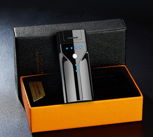 Encendedor eléctrico recargable por USB, encendedor de Plasma a prueba de viento, sin llama, con indicador de batería LED, doble arco - Product Image 2