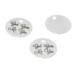 God charm God Gave Me You Stainless steel message Charm pendant 20mm