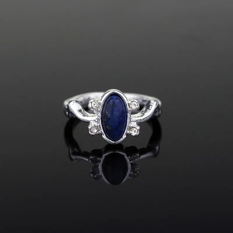 De Vampire Diaries Ring Elena's Daglicht Zon Bescherming Ring Classic Design Blauwe Steen Ring Voor Vrouwen Mode Accessoires