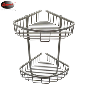 Panier de salle de bain mural triangulaire à 2 niveaux HYLAND BH31 en acier inoxydable, accessoires de salle de bain de qualité supérieure, vente chaude - Product Image 1