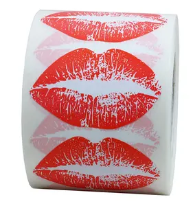 Hybsk kırmızı öpüşme dudaklar çıkarılabilir vücut çıkartmalar toplam 300 rulo başına